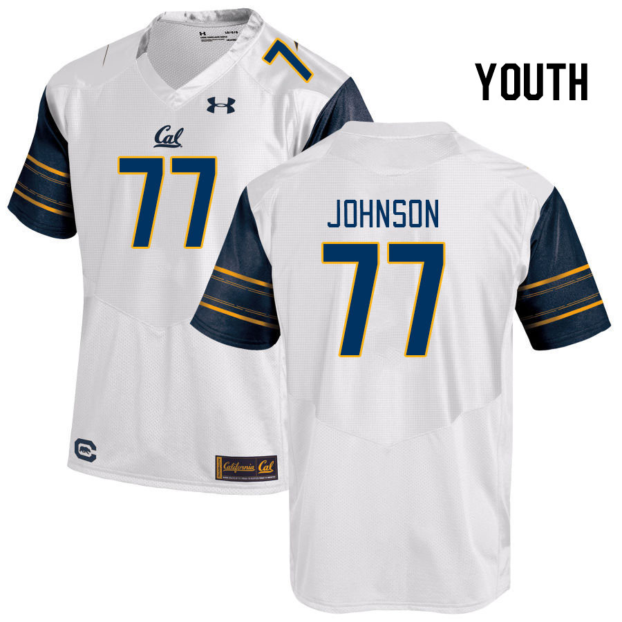 Youth #77 Everett Johnson California Golden Bears College Football Jerseys Stitched Sale-White